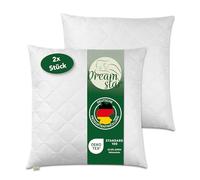 DREAMSTAR Lot de 2 oreillers, 80 x 80 cm, rembourrage de qualité supérieure 1250 g, avec fermeture éclair pour l'ajustement, lavable jusqu'à 60 °C, convient aux personnes allergiques 80 x 80 cm