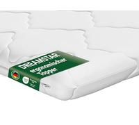 DREAMSTAR Surmatelas 180 x 200 cm ferme, hauteur 6 cm, certifié Öko-TEX et ergonomique, pour lit à sommier tapissier, caravane, antidérapant, grâce aux bandes de fixation