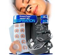 DreamTape® Bande Nasale Magnétique - 4 Écarteurs Nasaux en Silicone + 60 Patchs Nasaux Magnétiques - Anti Ronflement Nez - Aimant Respiration - Kit 30 Nuits Réutilisables