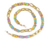 Dreamtimes Acrylique Eyeglass Chain Réglable léger Eyewear Retainer pour les femmes hommes couleur variété Sunglass Chain (Jaune)