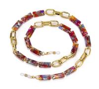 Dreamtimes Acrylique Eyeglass Chain Réglable léger Eyewear Retainer pour les femmes hommes couleur variété Sunglass Chain (Rouge)