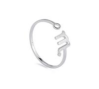 Dreamtimes Anneaux astrologiques en acier inoxydable pour femme 12 signes astrologiques Bague ouverte Ariete Leone vierge Boutons de manchette balance Poisson Scorpion Cadeau