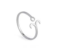Dreamtimes Anneaux astrologiques en acier inoxydable pour femme 12 signes astrologiques Bague ouverte Ariete Leone vierge Boutons de manchette balance Poisson Scorpion Cadeau