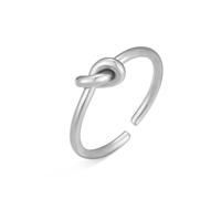 Dreamtimes Anneaux d'amour noeud pour les femmes Anneaux d'amour pour toujours noeud infini pour les couples Anneaux réglables pour toujours en acier inoxydable Cadeaux d'amitié bijoux (Argent)