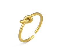 Dreamtimes Anneaux d'amour noeud pour les femmes Anneaux d'amour pour toujours noeud infini pour les couples Anneaux réglables pour toujours en acier inoxydable Cadeaux d'amitié bijoux (L'or)
