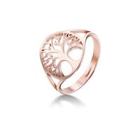 Dreamtimes Arbre de Vie Anneau Creux Haute En Acier Inoxydable Poli Simple Conception Ronde Bijoux De Mode Viking Bonne Chance pour Femmes et Hommes (Or Rose)