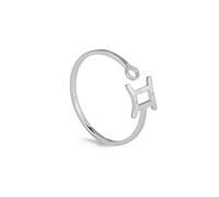 Dreamtimes Ariete Lion Vierge Boutons de manchette en acier inoxydable pour femme 12 signes du zodiaque anneau ouvert motif lion vierge balance poisson scorpion cadeau d'anniversaire