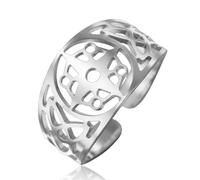 Dreamtimes Bague boussole pour homme en acier inoxydable Boussole marine North Star Bague de marin pour femme (Argent)