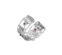 Dreamtimes Bague des 7 chakras Bague de yoga pour l'équilibre des 7 chakras | Bague en forme de cuillère en acier inoxydable pour femme - Bague spirituelle ajustable - Bijou de méditation et de reiki