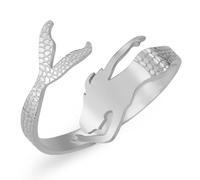 Dreamtimes Bague sirène réglable en acier inoxydable conte de fées sirène anneaux pour femmes Dainty anneaux empilables anneau mignon réglable (argent)
