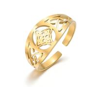 Dreamtimes Bague « Witch Knot » Bague de sorcellerie quaternaire (Or)