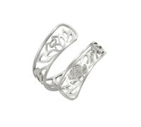 Dreamtimes Bagues de fleurs de lotus pour femmes Bague réglable avec des fleurs de lotus d'encouragement Bijoux vintage en acier inoxydable Anneau de Bouddha de Yoga Bague avec bande (Argent)