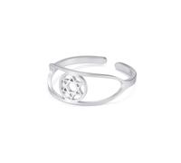 Dreamtimes Bagues étoile de David Bagues ouvertes réglables en acier inoxydable Hexagramme Anneau juif Étoile de David Bijoux juifs pour femmes hommes (argent)