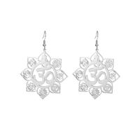 Dreamtimes Boucles d'oreilles « 7 chakras » avec symbole Om Aum pour femmes | Boucles d'oreilles spirituelles pour le yoga et la méditation, en acier inoxydable Bijoux favorisant l'équilibre énergétique
