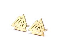 Dreamtimes Boucles d'oreilles à tige celtique viking pour homme Bijoux irlandais En acier inoxydable Symbole de valknut nordique Amulette vintage Bijoux cadeaux pour femmes et filles (or)
