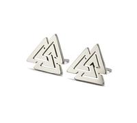 Dreamtimes Boucles d'oreilles à tige celtique viking pour homme Bijoux irlandais En acier inoxydable Symbole de valknut nordique Amulette vintage Bijoux cadeaux pour femmes et filles (argent)