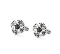 Dreamtimes Boutons de manchette Viking en forme de croix à nœud celtique Boutons de manchette Viking en acier inoxydable Bijoux irlandais Cadeaux de fête des pères pour hommes