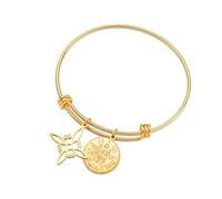 Dreamtimes Bracelet avec nœud des sorcières et pentagramme Tetragrammaton Bracelet en acier inoxydable réglable avec nœud de sorcières pour femmes