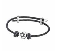 Dreamtimes Bracelet nautique en forme d'étoile de David fait à la main en acier inoxydable avec pendentif hexagramme juif et étoile de David - Bijou de protection pour homme et femme, M, Acier