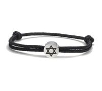 Dreamtimes Bracelet nautique en forme d'étoile de David fait à la main en acier inoxydable avec pendentif hexagramme juif et étoile de David - Bijou de protection pour homme et femme, M, Acier