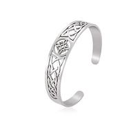 Dreamtimes Bracelet Nœud de Sorcière en Acier Inoxydable - Ouvert Ajustable Celtique Quaternaire pour Femmes et Hommes - Amulette de Sorcellerie