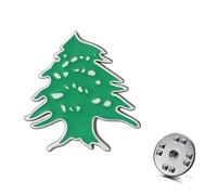 Dreamtimes Broche en forme de cèdre du Liban pour homme et femme en acier inoxydable Arbre de vie éternel Symbole de force et de résilience Badge pour veste, manteau, écharpe, sac, Moyen, Acier