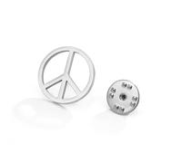 Dreamtimes Broche symbole de paix pour femmes et hommes - En acier inoxydable - Idée vintage pour la mode hippie punk grunge - Cadeau de Saint-Valentin, M, Acier inoxydable