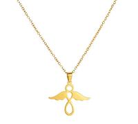 Dreamtimes Collier avec pendentif ange pour femme et fille Amulette chrétienne avec chaîne de cou Bijoux en acier inoxydable pour enfants Saint Valentin Cadeaux de fête des mères (Ange - 4 Or)