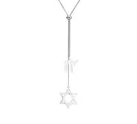 Dreamtimes Collier avec pendentif en forme de chaise hébraïque juive David de l'étoile pour homme et femme Chaîne en Y réglable, Medium, Acier inoxydable, Pas de gemme