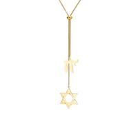 Dreamtimes Collier avec pendentif en forme de chaise hébraïque juive David de l'étoile pour homme et femme Chaîne en Y réglable, M, Acier inoxydable, Pas de gemme