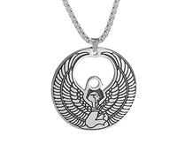 Dreamtimes Collier avec pendentif en forme de déesse égyptienne Isis Bijou vintage Amulette magique Pour homme et femme
