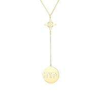 Dreamtimes Collier avec pendentif nœud de sorcière et tétragramme - Amulette de protection spirituelle en acier inoxydable - Amulette de Yahweh hébreu - Bijoux religieux pour homme et femme, Medium