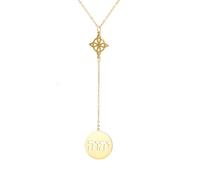 Dreamtimes Collier avec pendentif nœud de sorcière et tétragramme - Amulette de protection spirituelle en acier inoxydable - Amulette de Yahweh hébreu - Bijoux religieux pour homme et femme, Medium
