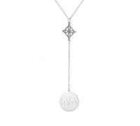 Dreamtimes Collier avec pendentif nœud de sorcière et tétragramme - Amulette de protection spirituelle en acier inoxydable - Amulette de Yahweh hébreu - Bijoux religieux pour homme et femme, Medium
