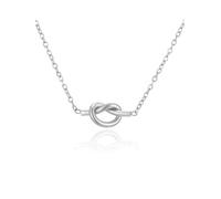 Dreamtimes Collier d'amour à nœuds pour femmes Collier d'amour à l'infini pour couples Collier d'amour à l'infini en acier inoxydable Bijoux d'amitié (Argent)
