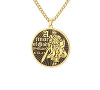 Dreamtimes Collier des Templiers en acier inoxydable pour hommes femmes pendentif croix des croisés avec chaîne Bijoux religieux audacieux Collier croix des Templiers médiéval symbolique (L'or)