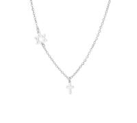 Dreamtimes Collier en acier inoxydable avec pendentif en forme de croix - Bijoux juifs - Colliers hébreux pour femme, M, Acier inoxydable, Pas de gemme