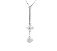 Dreamtimes Collier Witches Knot & Tetragrammaton Pentagramme Chaîne Y Collier long ajustable Collier pendentif symbole mystique Femmes Hommes (Argent)