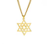 Dreamtimes Colliers Etoile de David Pendentif Hexagramme en acier inoxydable Colliers juifs Etoile de David Bijoux juifs pour femmes hommes