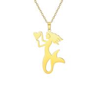 Dreamtimes Fashion sirène Collier Bijoux pour femmes Pendentif sirène Collier d'été sur le thème de la plage Collier sirène aimant Bijoux sirène (L'or)