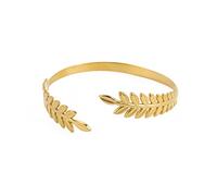 Dreamtimes Grecque romaine Laurel Leaf Bracelet pour les femmes Bracelet en acier inoxydable couleur or Laurel Leaves Wheat Ears Boho Bangle Party Jewelry (GOLD)