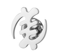 Dreamtimes Gye Nyame Broche en acier inoxydable de haute qualité avec symbole Adinkra - Bijoux spirituels africains pour hommes et femmes au design traditionnel de l'Afrique de l'Ouest (Argent)