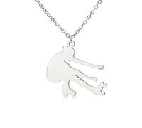 Dreamtimes Ice Skater Necklace Collier avec pendentif sportif de patinage sur glace Collier pendentif sportif inspiré des bijoux pour les femmes amateurs de patinage (Argent-2)