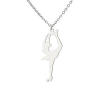Dreamtimes Ice Skater Necklace Collier avec pendentif sportif de patinage sur glace Collier pendentif sportif inspiré des bijoux pour les femmes amateurs de patinage (Argent-3)