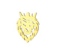 Dreamtimes Lion avec couronne de roi Broches pour hommes Broches animaux punk en acier inoxydable Broches pour hommes Boucle de cravate Bijoux de mode Gothique Punk Rock Broches pour hommes (L'or)