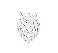 Dreamtimes Lion avec couronne de roi Broches pour hommes Broches animaux punk en acier inoxydable Broches pour hommes Boucle de cravate Bijoux de mode Gothique Punk Rock Broches pour hommes (Argent)