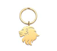 Dreamtimes Lion avec Couronne Roi Porte-clés en Acier Inoxydable Punk Rock pour Hommes - Pendentif pour Sac et Voiture