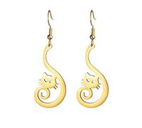 Dreamtimes mignon chat pendentif boucles d’oreilles pour les femmes amoureux des animaux mignon Animal chat pendre boucles d’oreilles dessin animé chaton pendre goutte boucles d’oreilles (or)