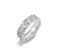 Dreamtimes musulman Allah Islam Bague pour hommes femmes Fleurs de lotus Anneaux en acier inoxydable Lettre arabe Anneaux Religieux Allah (Argent-13)