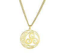 Dreamtimes Noeud Celtique Pendentif Collier Coeur Celtique Triquetra Lune Déesse Trinité Noeud Pendentif Collier Noeud Irlandais Bijoux pour Femmes Hommes (Noeud celtique-G)